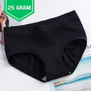 [10034] W-CD001 Celana Dalam Wanita Briefs Elastis Seamless Mid Waist Bahan Katun CD01 (W-CD001-25 Black)