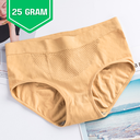 [10038] W-CD001 Celana Dalam Wanita Briefs Elastis Seamless Mid Waist Bahan Katun CD01 (W-CD001-25 Cream)