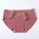 [10055] (CLEAR STOCK) W-CD002 Celana Dalam Wanita Hamil Katun Menyerap Keringat CD Pinggang Rendah Tanpa Jahitan (W-CD002-Red)