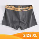 [10134] P-CD006 Boxer Celana Dalam Pria Dewasa Fashion Men Hello On Me Cook High Quality Remaja Jumbo Bahan Katun Lembut (P-CD006-Dark Grey XL)