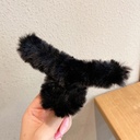 [10167] JR-A001 Jepitan Rambut Salon Slim Bulu Halus Jedai Wanita Bahan Bulu Lembut Jepit Rambut Silang Gaya Korea Warna Soft Aksesoris Rambut (JR-A001-Black)