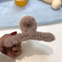 [10168] JR-A001 Jepitan Rambut Salon Slim Bulu Halus Jedai Wanita Bahan Bulu Lembut Jepit Rambut Silang Gaya Korea Warna Soft Aksesoris Rambut (JR-A001-Brown)