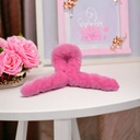 [10169] JR-A001 Jepitan Rambut Salon Slim Bulu Halus Jedai Wanita Bahan Bulu Lembut Jepit Rambut Silang Gaya Korea Warna Soft Aksesoris Rambut (JR-A001-Pink)