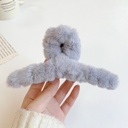 [10170] JR-A001 Jepitan Rambut Salon Slim Bulu Halus Jedai Wanita Bahan Bulu Lembut Jepit Rambut Silang Gaya Korea Warna Soft Aksesoris Rambut (JR-A001-Gray)