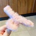 [10171] JR-A001 Jepitan Rambut Salon Slim Bulu Halus Jedai Wanita Bahan Bulu Lembut Jepit Rambut Silang Gaya Korea Warna Soft Aksesoris Rambut (JR-A001-Soft/Pink)