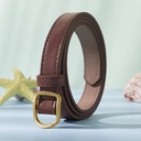 [10186] TP-KL002 Gesper Wanita Tali Pinggang Bahan PU Untuk Wanita / Ikat Pinggang Wanita Belt Retro Fashion (TP-KL002-Gold/Brown)