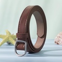 [10189] TP-KL002 Gesper Wanita Tali Pinggang Bahan PU Untuk Wanita / Ikat Pinggang Wanita Belt Retro Fashion (TP-KL002-Silver/Brown)