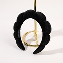 [10192] BD-A001 Bando Shell Busa Tebal Jumbo Fluffy Empuk Polos Bandana Cloud Style Gaya Korea Fashion Head Band Aksesoris Rambut Wanita (BD-A001-Black)