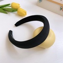 [10200] BD-A002 Bando Kain Busa Tebal Wanita Korea Headband Cloud Polos Bando Nagita Lebar Empuk Bandana Rambut Lembut Warna Pastel (BD-A002-Black)