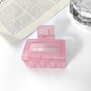 [10207] JR-A002 Jepitan Rambut Model Kotak 5Cm Polos Jedai Wanita Bahan Plastik Korean Hair Claw Clip Women Fashion Geometric (JR-A002-Pink/Jelly)