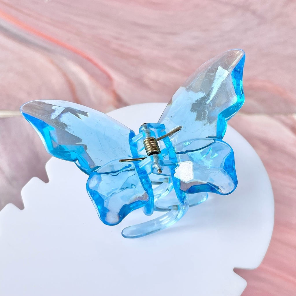 JR-A007 Jedai Rambut Motif Kupu-Kupu Kristal Butterfly Korean Jepit Hair Claw Transparant Aksesoris