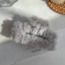[10217] JR-A005 Jepit Rambut Bulu Bulu Jedai Wanita Cantik New Fashion Square Large Plush Fluffy Hair Claw Clips (JR-A005-Grey)