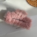 [10218] JR-A005 Jepit Rambut Bulu Bulu Jedai Wanita Cantik New Fashion Square Large Plush Fluffy Hair Claw Clips (JR-A005-Pink)