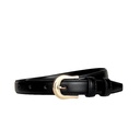 [10232] TP-KL003 Sabuk Cewek Ikat Pinggang Wanita Bahan Kulit Sintesis Gaya Casual Retro Vintage Kekinian Aksesoris Belt Kecil Polos (TP-KL003-Black)