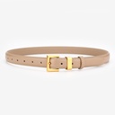 [10236] TP-KL004 Ladies Fashion Square Belt Ikat Pinggang Wanita Gaya Santai Dengan Double Lubang Pengikat Gesper Cewek Bahan Kulit Aksesoris (TP-KL004-Khaki)