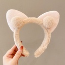 [10242] BD-A003 Bando Karakter Telinga kucing Bandana Pom-Pom Bulu Gaya Korea Fashion Aksesoris Rambut Wanita Headband Cloud Empuk (BD-A003-Cream)