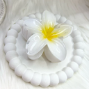 [10256] JR-A003 Jepit Rambut Korea Jedai Bunga Kamboja Wanita Elegan High Quality Motif Baru Clips 8CM (JR-A003-White/Yellow)