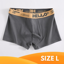 [10266] P-CD006 Boxer Celana Dalam Pria Dewasa Fashion Men Hello On Me Cook High Quality Remaja Jumbo Bahan Katun Lembut (P-CD006-Dark Gray L)