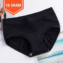 [10294] W-CD001 Celana Dalam Wanita Briefs Elastis Seamless Mid Waist Bahan Katun CD01 (W-CD001-18 Black)