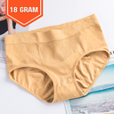 [10296] W-CD001 Celana Dalam Wanita Briefs Elastis Seamless Mid Waist Bahan Katun CD01 (W-CD001-18 Cream)
