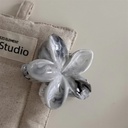 [10314] JR-A014 Jepit Rambut Wanita Model Bunga Kamboja Khas Bali Motif Marble Pattern High Quality (JR-A014-White/Silver)