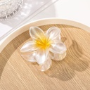 [10325] JR-A015 Jepit Rambut Bunga Kamboja Bali Aksesoris Jedai Korean Style Motif Transparan Bahan Akrilik (JR-A015-Yellow)