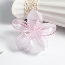 [10327] JR-A015 Jepit Rambut Bunga Kamboja Bali Aksesoris Jedai Korean Style Motif Transparan Bahan Akrilik (JR-A015-White/Pink)