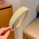 [10333] BD-A004 Bando Korea Motif Bunga dan Kotak Fashion Wanita Premium (BD-A004-Yellow/Gingham)