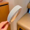 [10334] BD-A004 Bando Korea Motif Bunga dan Kotak Fashion Wanita Premium (BD-A004-Green/Gingham)