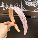 [10336] BD-A004 Bando Korea Motif Bunga dan Kotak Fashion Wanita Premium (BD-A004-Pink/Flower)