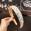 [10337] BD-A004 Bando Korea Motif Bunga dan Kotak Fashion Wanita Premium (BD-A004-Yellow/Flower)