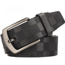 [10356] TP-KL007 Tali Pinggang Pria Casual Premium Sabuk Kulit Motif Kotak Stylish (TP-KL007-Black)