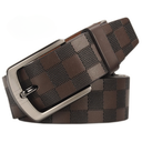 [10357] TP-KL007 Tali Pinggang Pria Casual Premium Sabuk Kulit Motif Kotak Stylish (TP-KL007-Brown)
