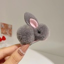 [10374] JR-A004 Jepit Rambut Kelinci Rabbit Hair Accessories - Jepit Rambut Versi Klip Untuk Anak Perempuan (JR-A004-Grey (Big))