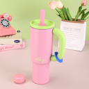 [10404] BM-S002 Botol Minum Tumbler Stainless Steel Lucu Viral Tahan Panas dan Dingin 1200 ML (BM-S002-Pink)