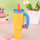 [10405] BM-S002 Botol Minum Tumbler Stainless Steel Lucu Viral Tahan Panas dan Dingin 1200 ML (BM-S002-Yellow)