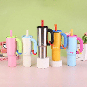 [10407] BM-S002 Botol Minum Tumbler Stainless Steel Lucu Viral Tahan Panas dan Dingin 1200 ML (BM-S002-White)