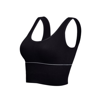 (CLEAR STOCK) W-B003 Bra Sport Bra Gym Olahraga Wanita Tanpa Kawat Elastis Underwear Female Motif Polos B03
