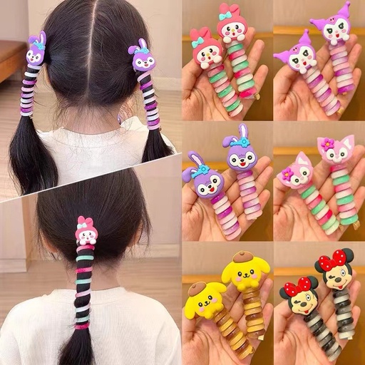 KR-A002 Ikat Rambut Spiral Aksesoris Kunciran Rambut Anak Perempuan Aksesoris Ponytail Fashion Korea