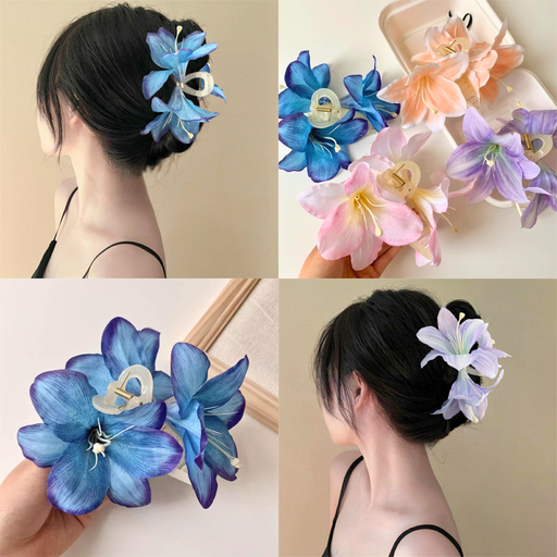 JR-A012 Jepit Rambut Bunga Amaryllis Elegan Jepitan Rambut Korea Fashion Floral Hairpin