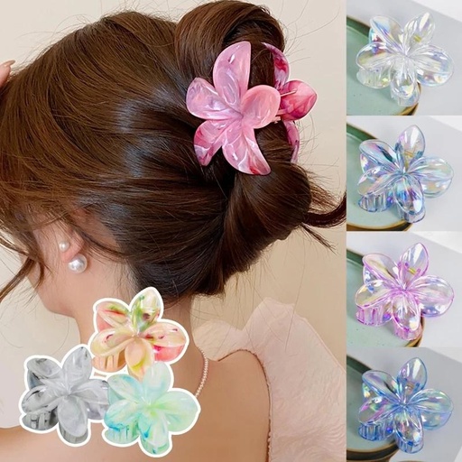 JR-A014 Jepit Rambut Wanita Model Bunga Kamboja Khas Bali Motif Marble Pattern High Quality