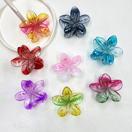 JR-A015 Jepit Rambut Bunga Kamboja Bali Aksesoris Jedai Korean Style Motif Transparan Bahan Akrilik