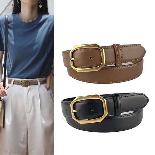 TP-KL008 Tali Pinggang Wanita Bahan Kulit PU Leather Casual Belt Retro Fashion Gaya Santai