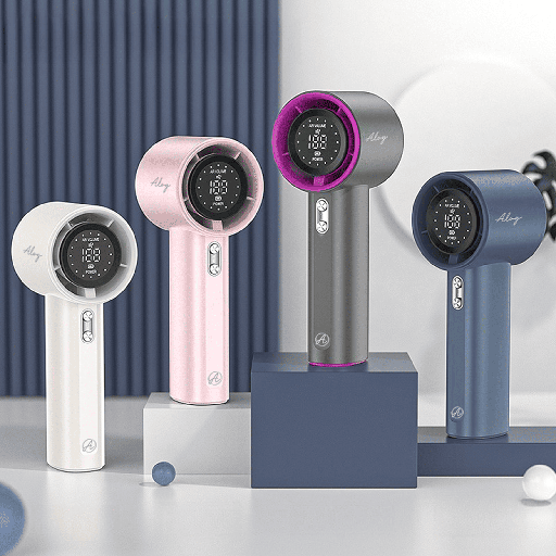 K-AP002 Kipas Angin Genggam Portabel Turbo Dengan 100 Level Power Digital Display Adjustable Turbo Rechargeable Type C